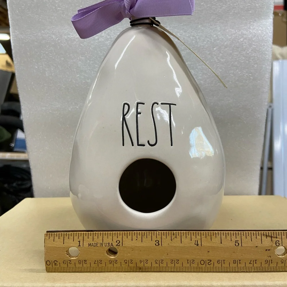 Rae Dunn Artisan Ceramic Teardrop Shaped Birdhouse 